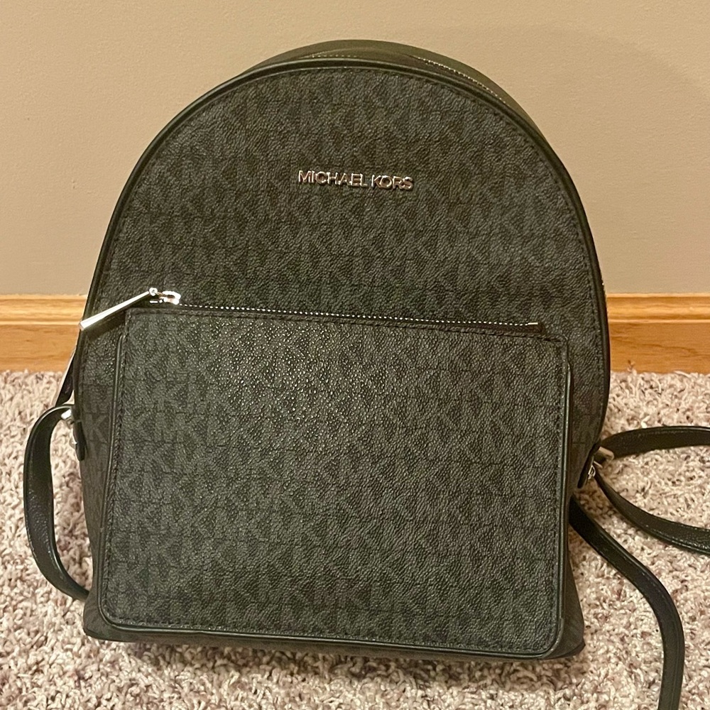 Michael Kors Black Signature Logo Backpack